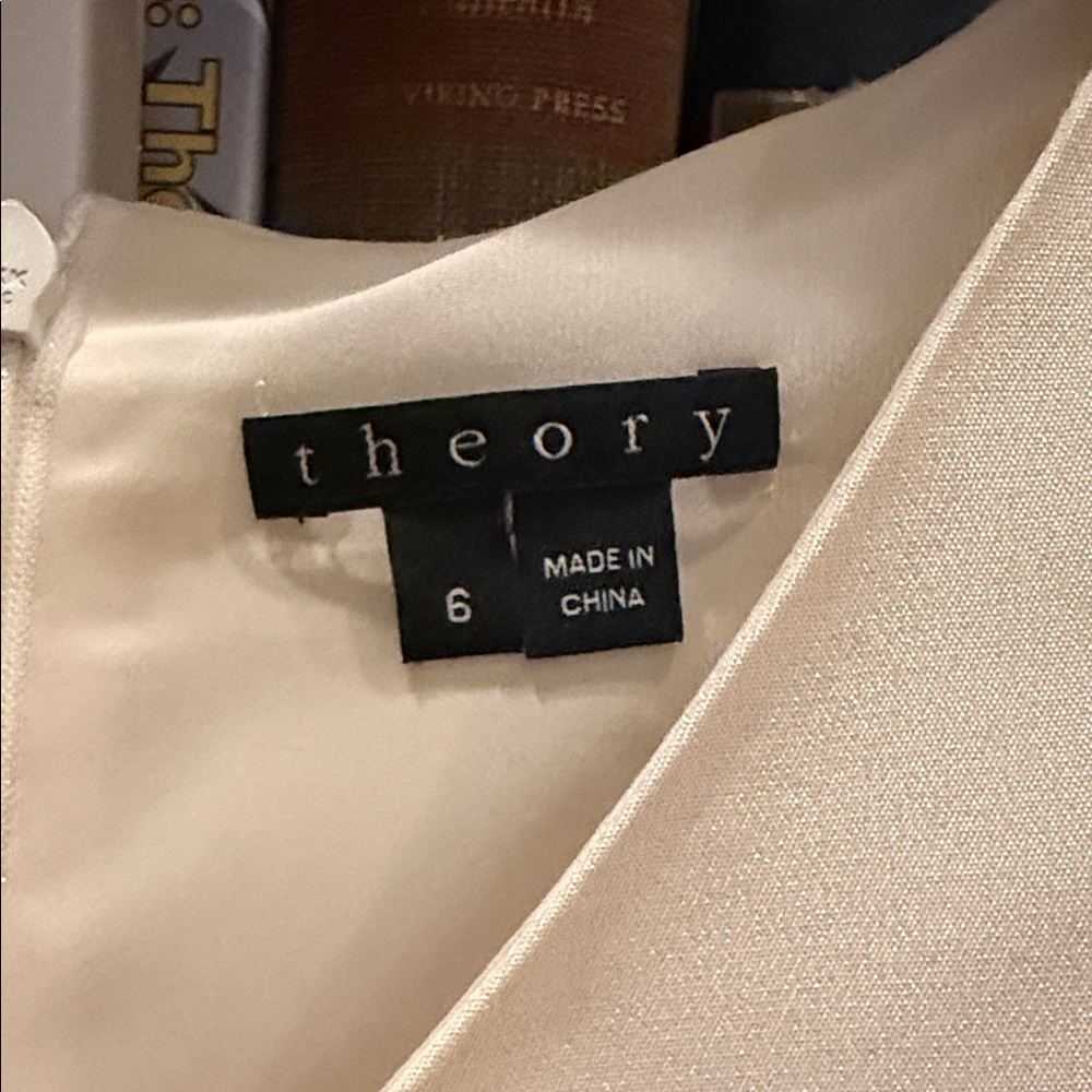 Theory Cream V-Neck Short Mini Dress - Picture 2 of 11